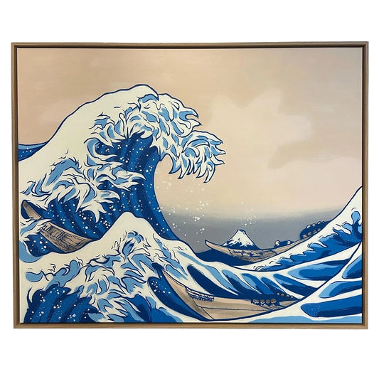 Maleriet The Great Wave of Kanagawa av den norske graffitikunstneren Salke.