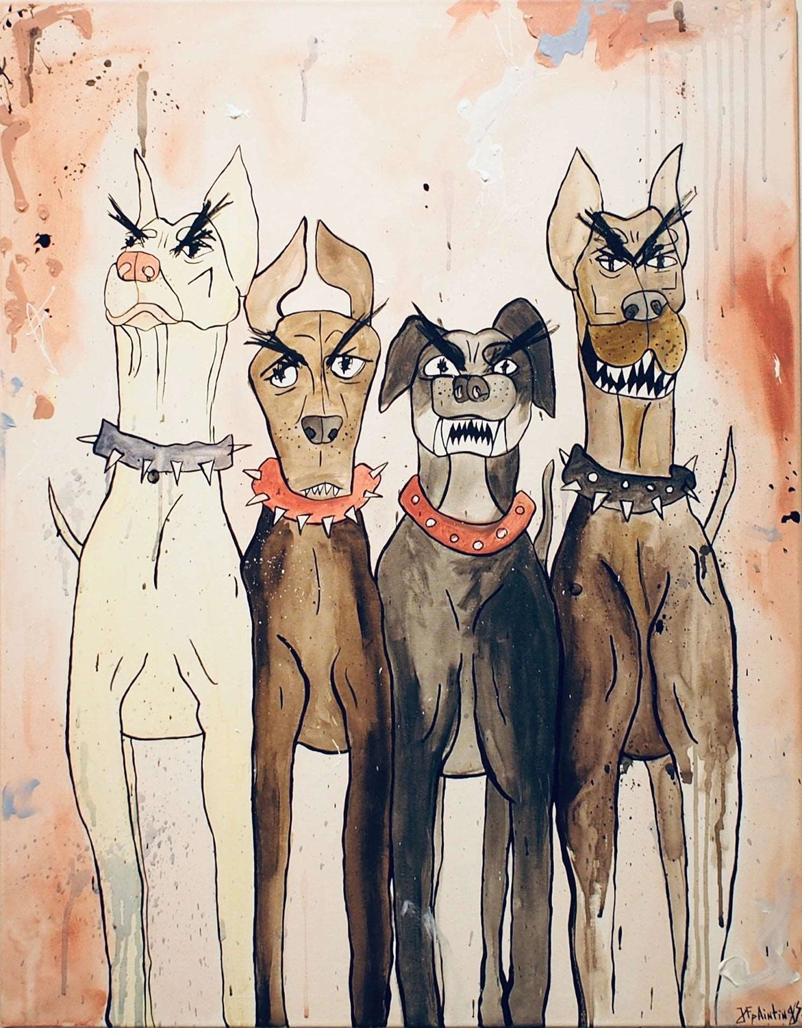 Kunstverket 4 Dogs av Julia Flak kan ses på Galleri M35