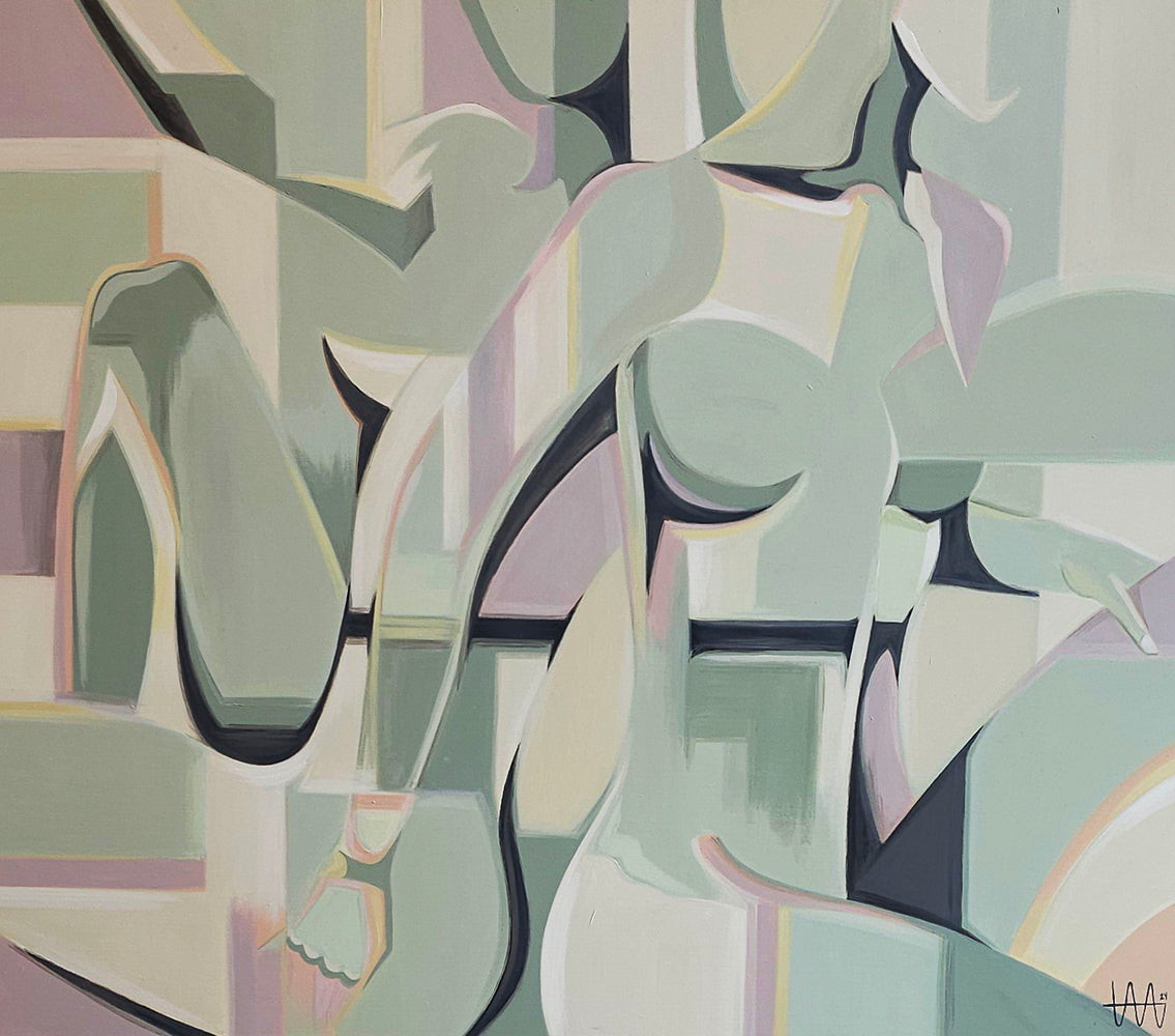 Detaljebilde av maleriet Alice av Ina Matho