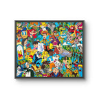 Kunsttrykket "Andys leker" kommer i flere størrelser, en av dem på lerret. 