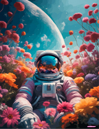 Detaljebilde av kunstverket "Astronaut" av Roger Hølmen.