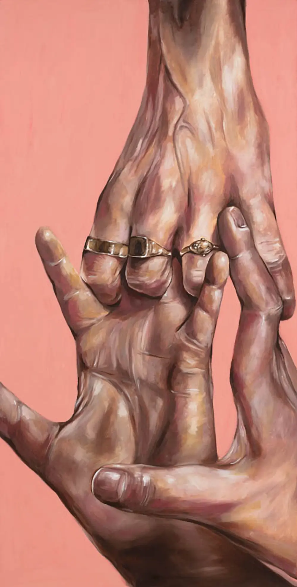 Detaljebilde av maleriet "Attachment" av Hanne Giertsen