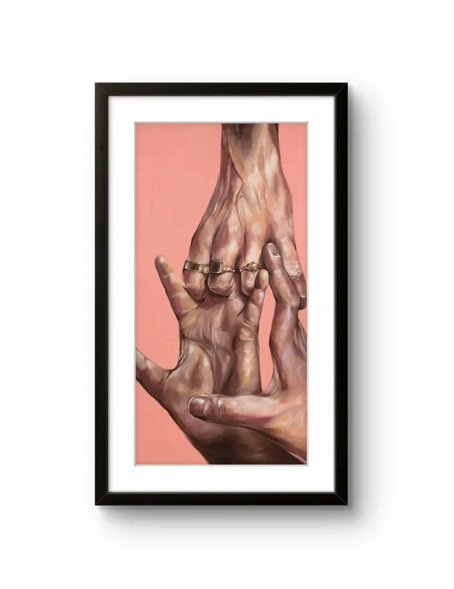 Fine art giclée trykket "Attachment" av den norske kunstneren Hanne Giertsen signert og nummeret i et begrenset opplag.