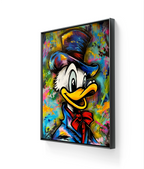 Kunstverket Back in the days leveres ferdig innrammet med sort ramme.