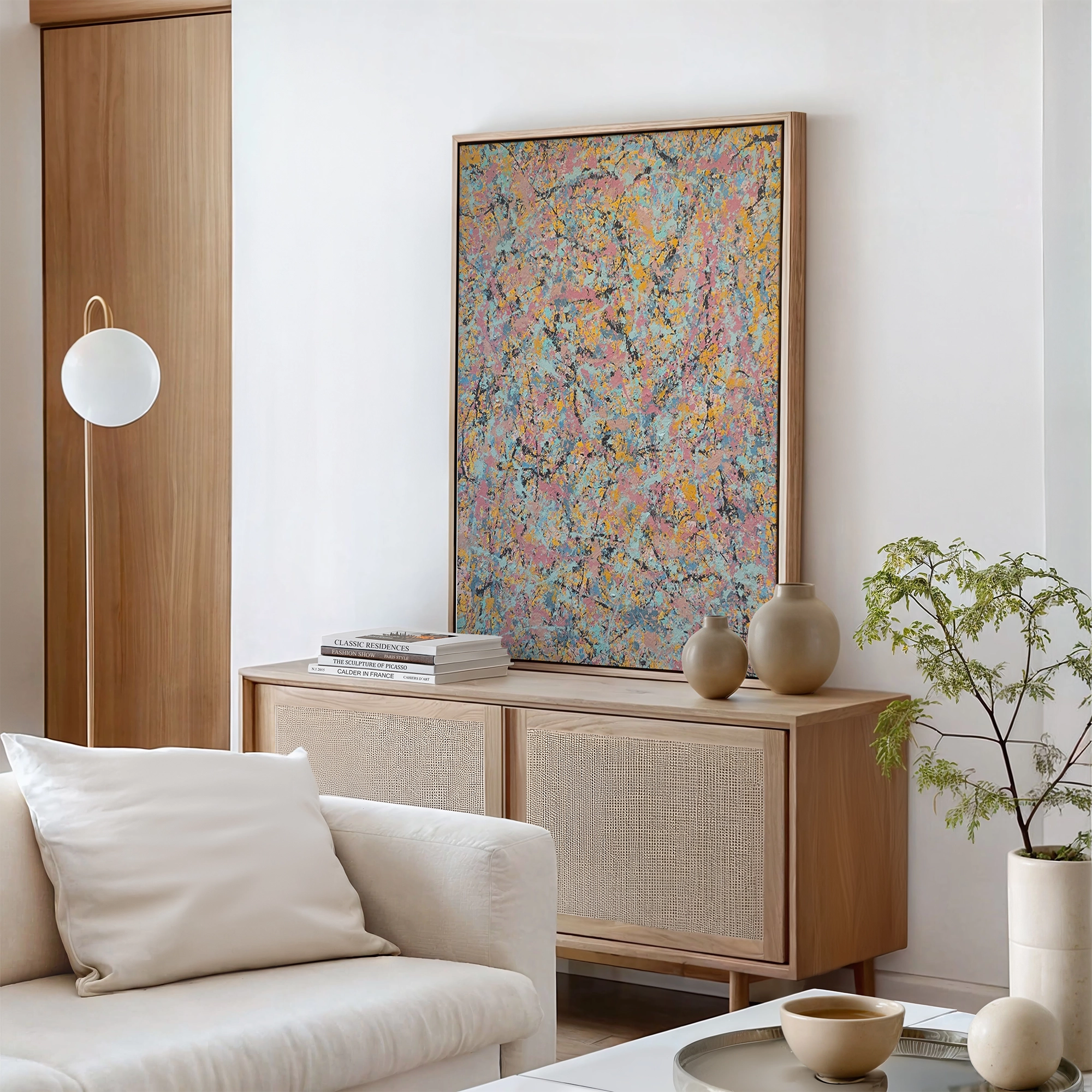 Maleriet "Bask in reflected glory" er laget med teknikken action painting