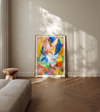 Kunsttrykket «Bella Balle» kan innrammes med glass. 