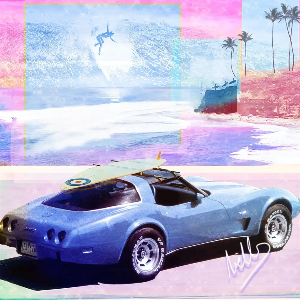 Detaljebilde av kunstverket "Bells Beach" av Benedicte Aubert Ringnes.