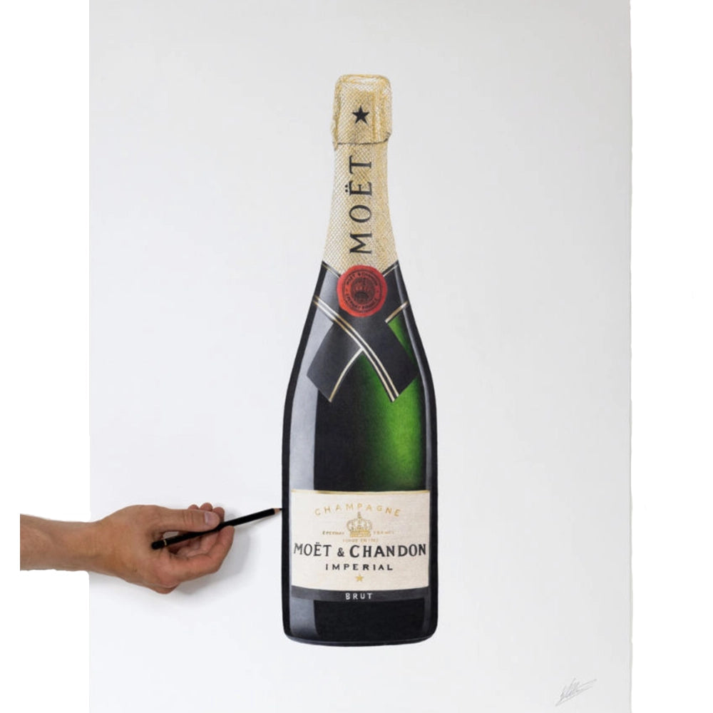Champagne et kunstverk av Kristoffer Ask Hansen