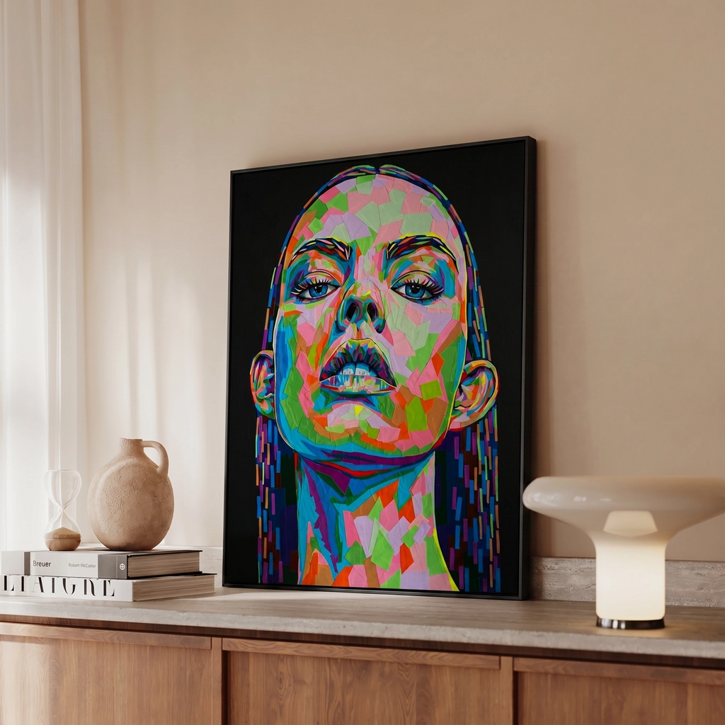 Kunstverket Charley E er laget med akryl, teip og epoxy