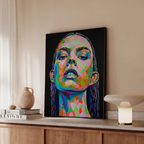 Kunstverket Charley E er laget med akryl, teip og epoxy