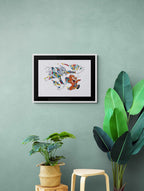 Her kan du se kunstverket hengt opp