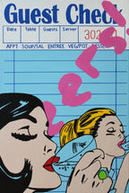 Cheers er trykket på hvitlakkert aluminium og håndkolorert av Celi.