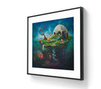 Kunsttrykket "Consumption Island" kommer i størrelse 41 x 56 cm