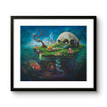 Fine art giclée trykket "Consumption Island" av den norske kunstneren Erik Bergan, signert og nummerert i et begrenset opplag.