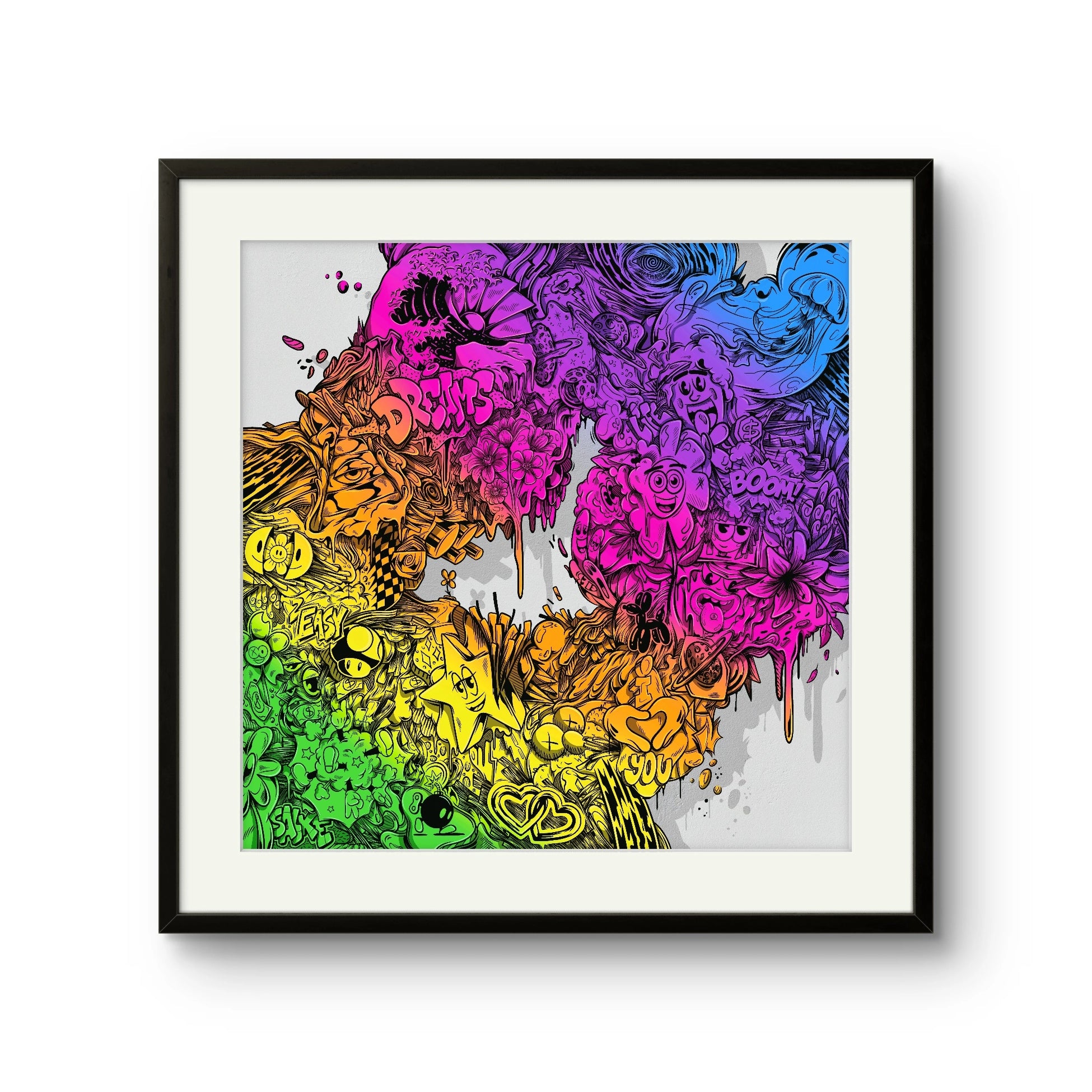 "Dreams" på kunstpapir kommer i størrelsen 40 x 40 cm