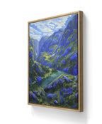 Maleriet "Ekkoets nabo" leveres ferdig innrammet med en ramme av lys eik