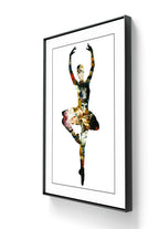 Kunsttrykket "En dedans pirouette avec de fleurs" kommer i størrelsen 101 x 60 cm