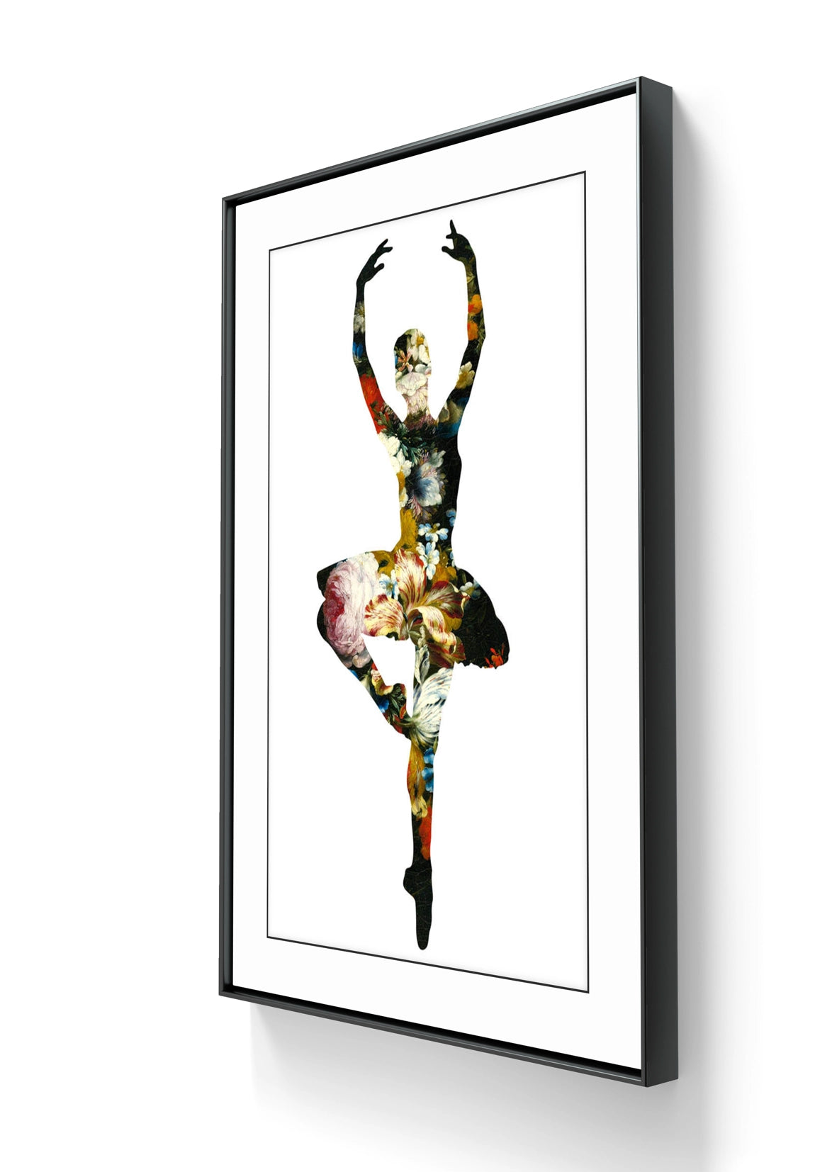 Kunsttrykket "En dedans pirouette avec de fleurs" kommer i størrelsen 101 x 60 cm