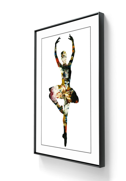Kunsttrykket "En dedans pirouette avec de fleurs" kommer i størrelsen 101 x 60 cm