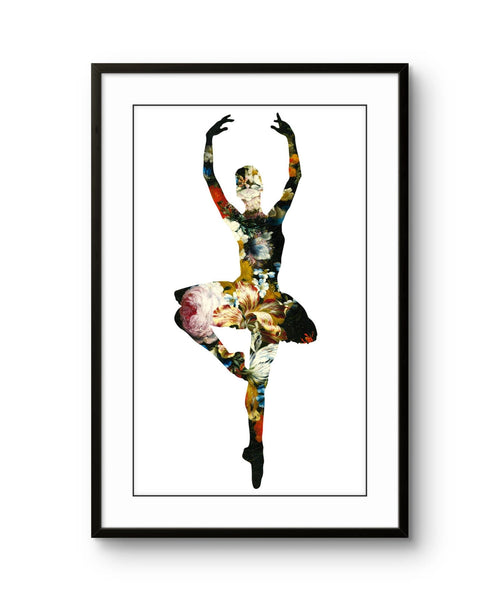 Fine art trykket "En dedans pirouette avec de fleurs" av den amerikanske pop art kunstneren Agent x. Signert og nummeret i et begrenset opplag.