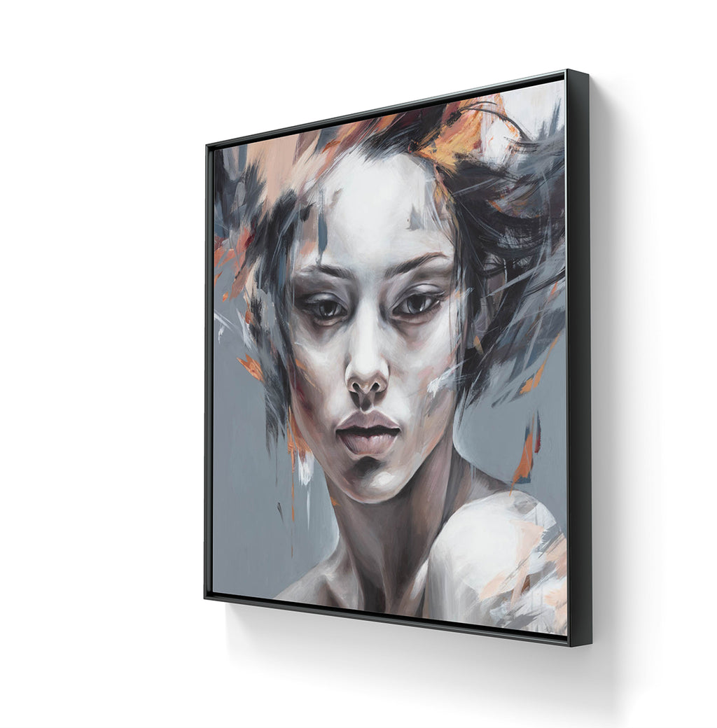 Kunstverket "Ethereal" leveres ferdig innrammet med en sort ramme