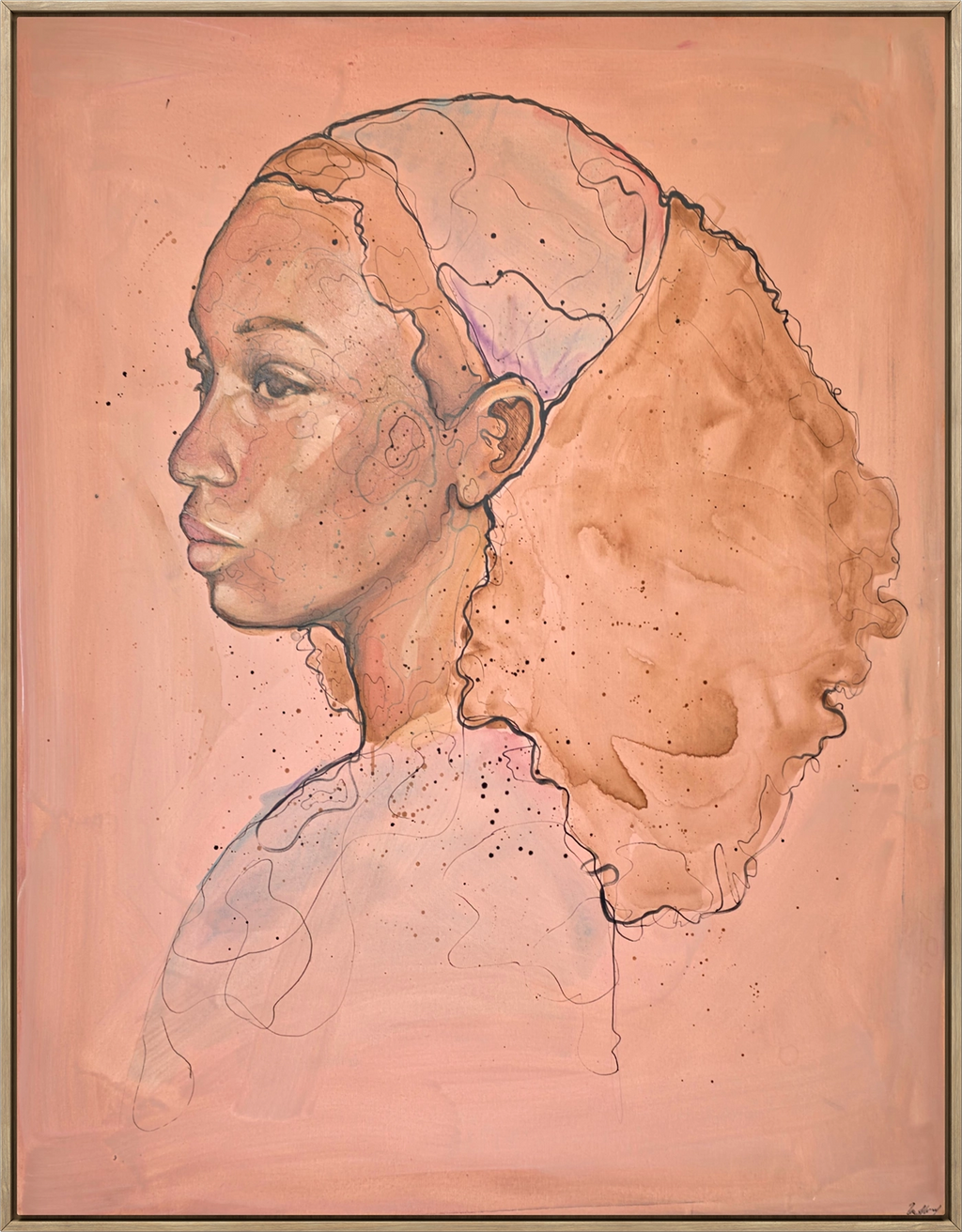 Dettaljebilde av maleriet "Etterklang 2" som kommer i størrelse 120 x 100 cm