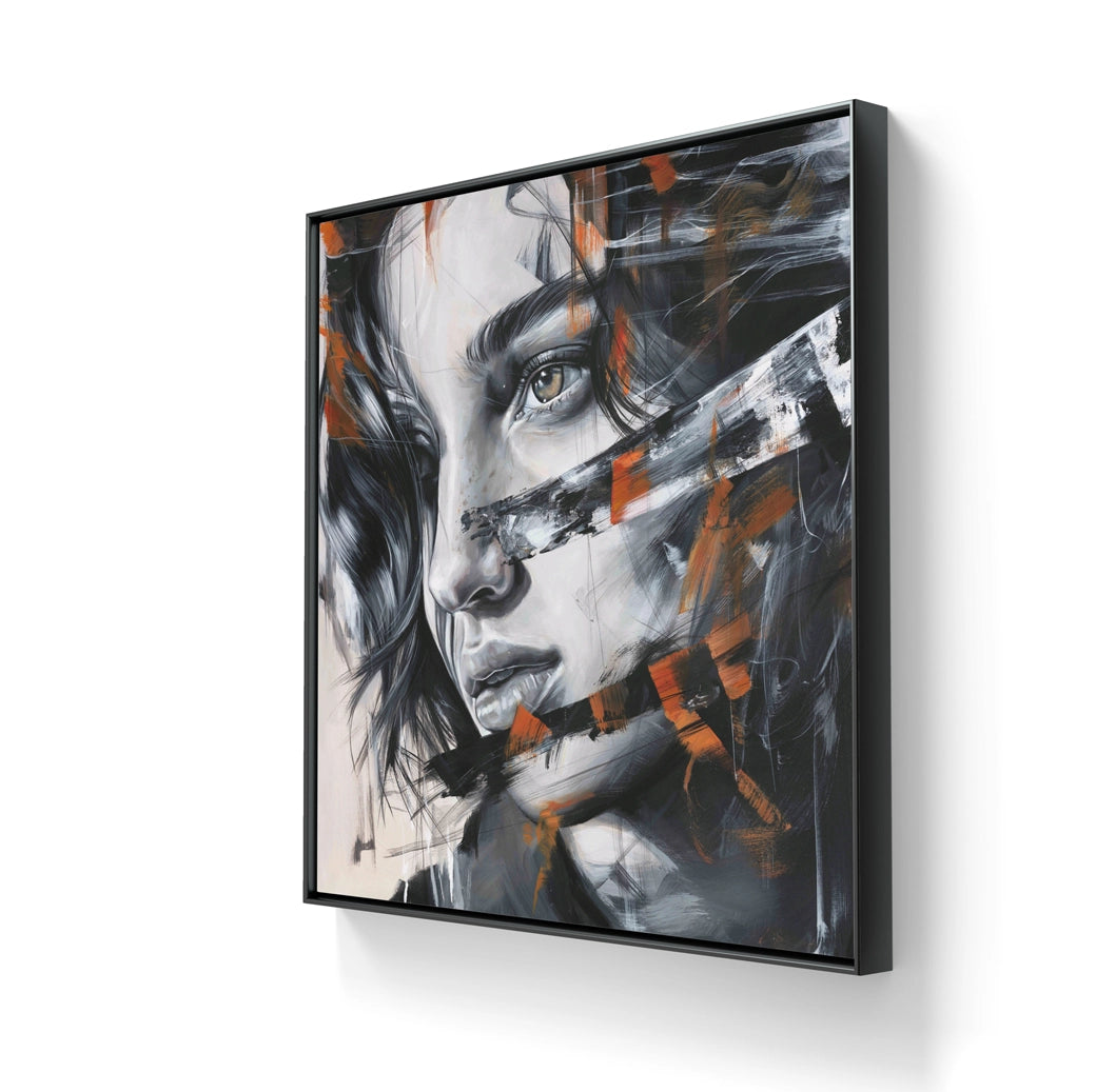 Maleriet leveres ferdig innrammet med ramme i sort list. 