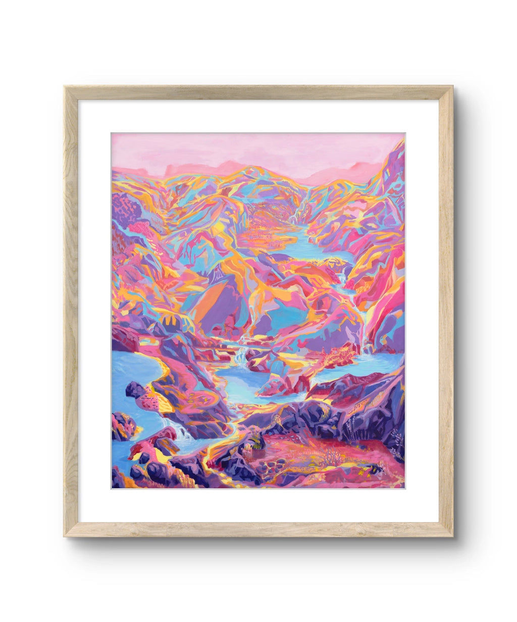 Fine art giclée trykket "Fjellsymfoni" av den norske kunstneren Sebastian Slotte.