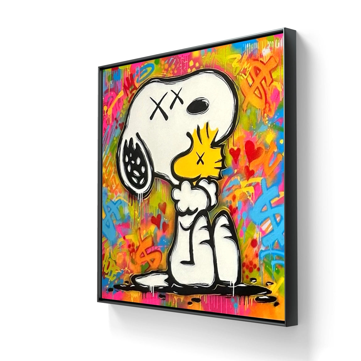 Maleriet "Friends" kommer i størrelsen 100 x 100 cm. 