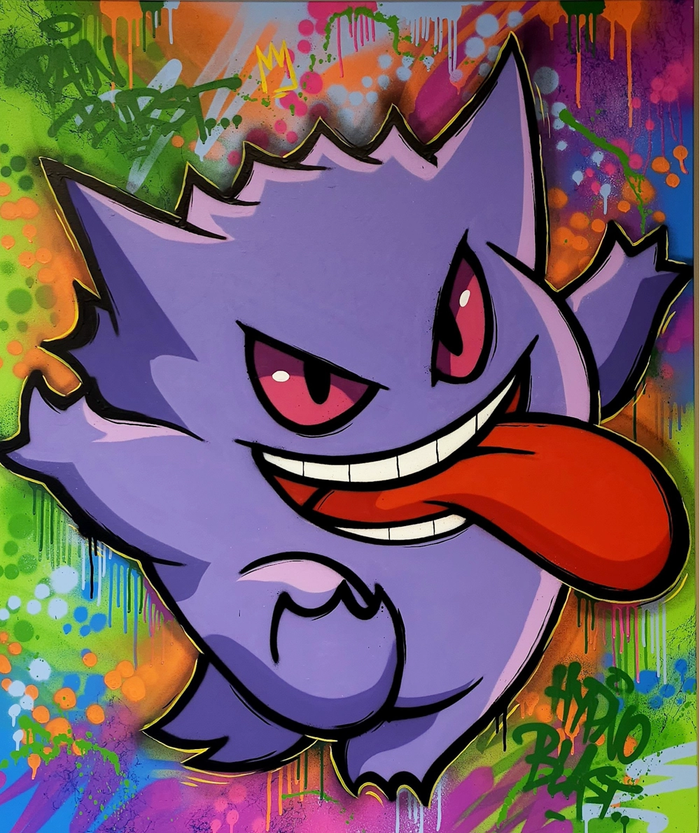 Detaljebilde av kunstverket "Gengar" av den norske kunsteren Salke1.