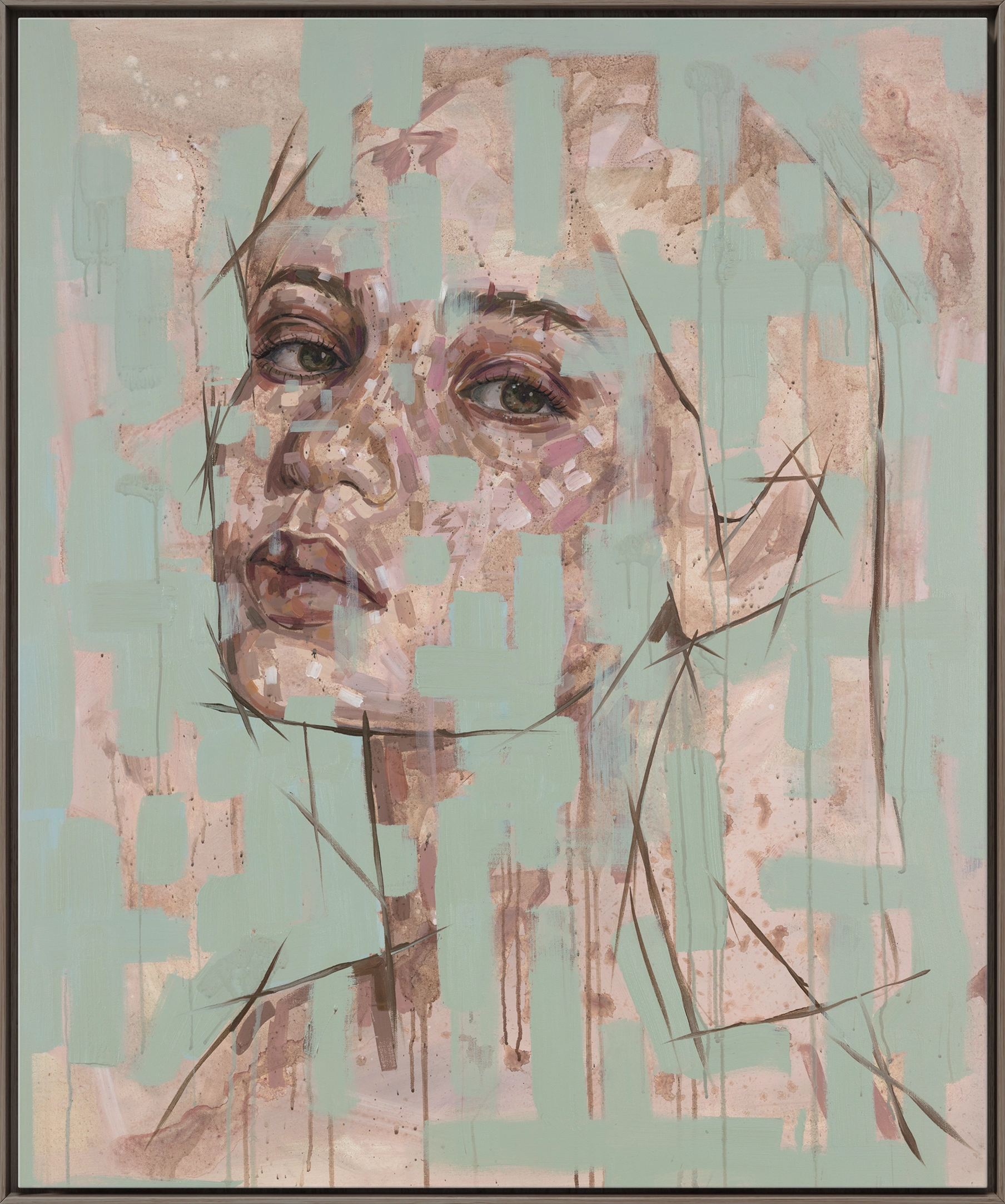 Versjonen på lerret leveres ferdig innrammet med en sort ramme.