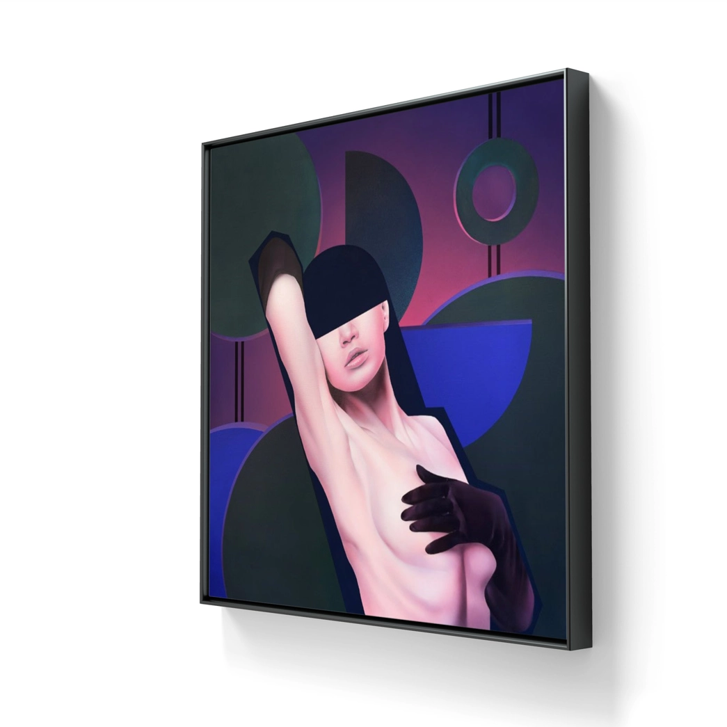 Maleriet leveres med sort sveveramme