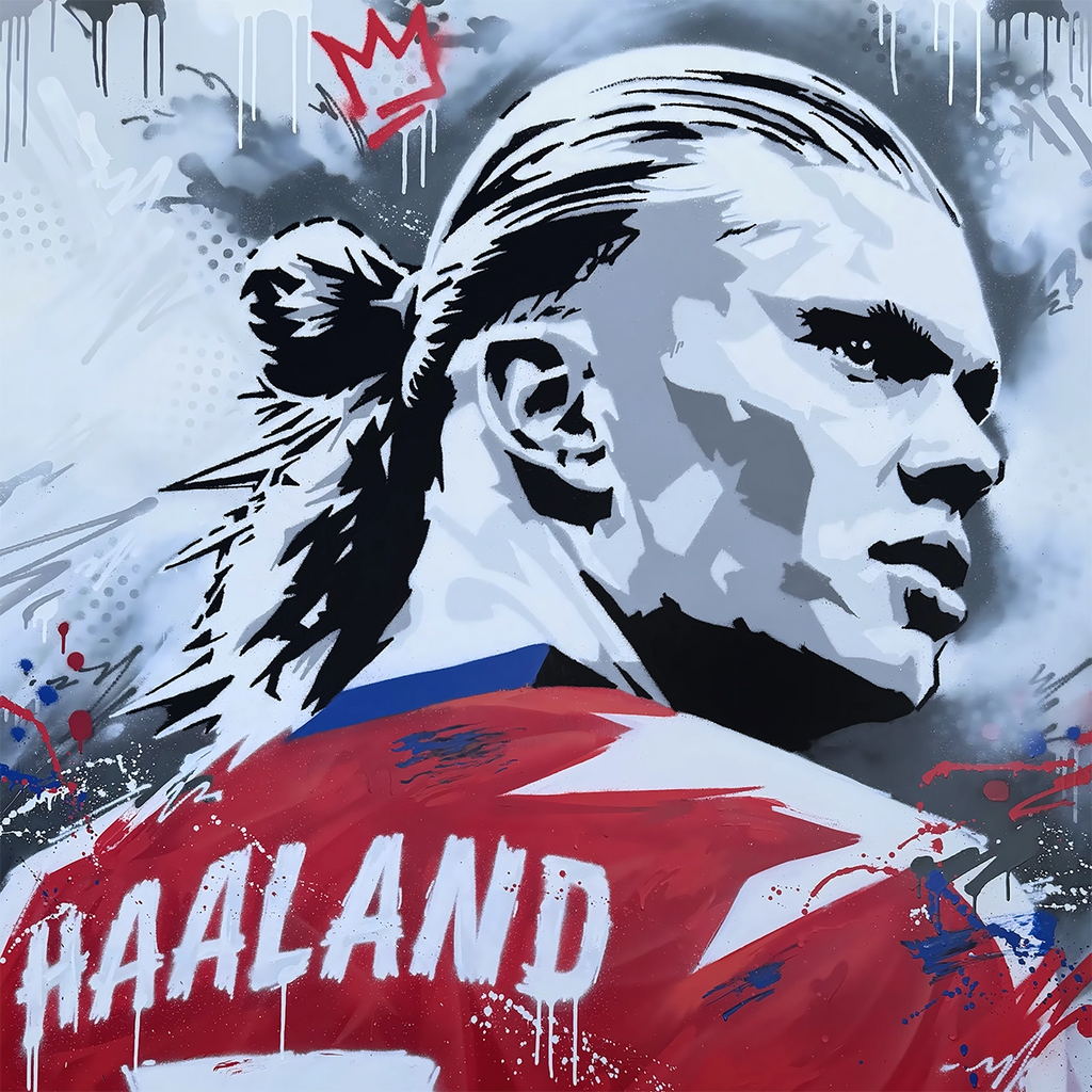 Detaljebilde av kunstverket "Haaland" laget av kunstneren Salke1.