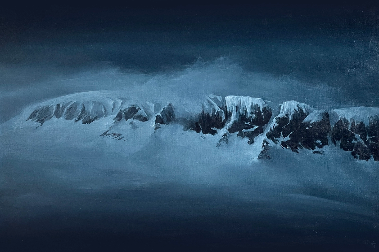 Maleriet "Hallingskarve" kommer i størrelsen 60 x 40 cm, og er laget med olje på linlerret.