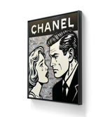 Kunstverket "Happy wife, Happy Life" leveres med en sort ramme.