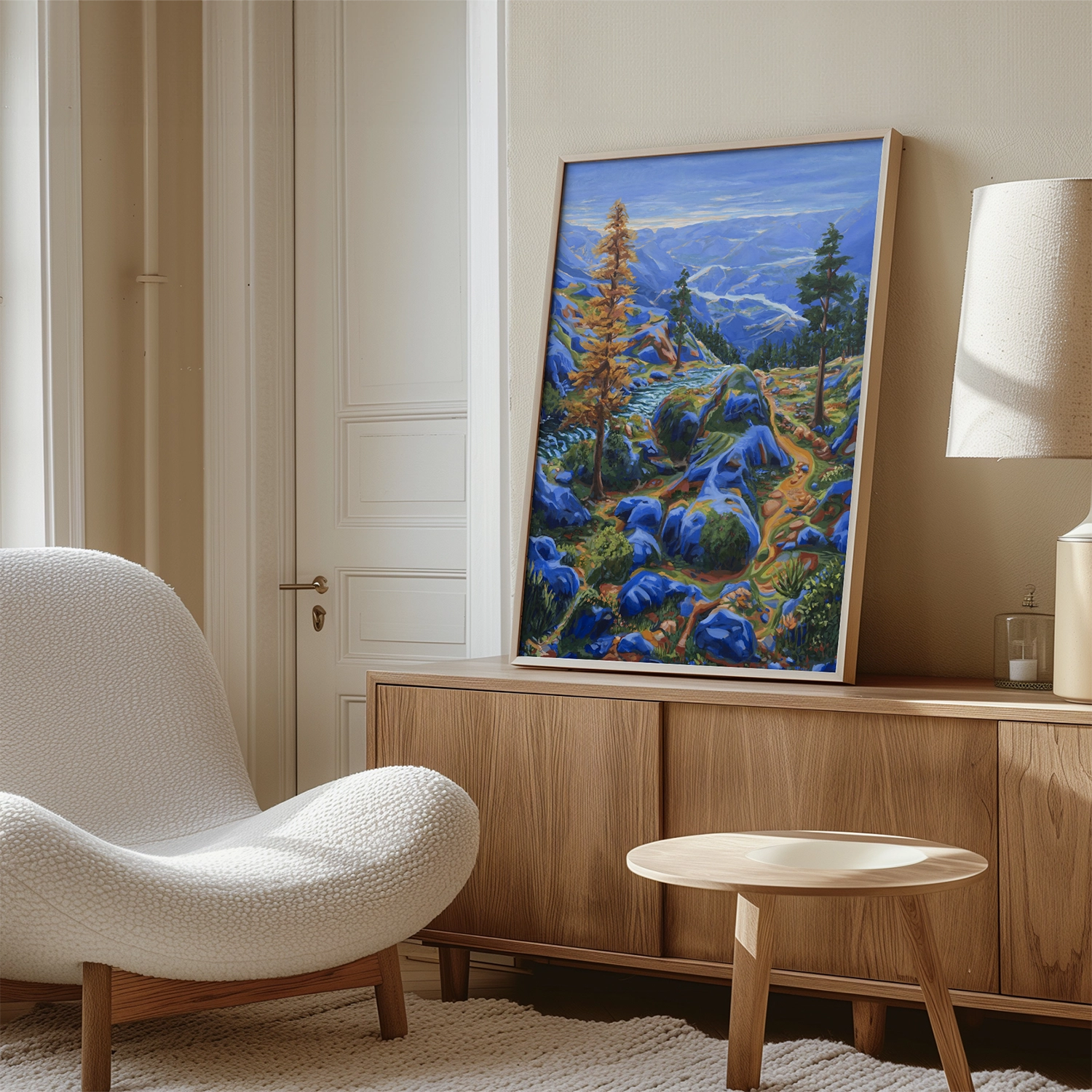 "Hel ved" leveres med en lys eikeramme