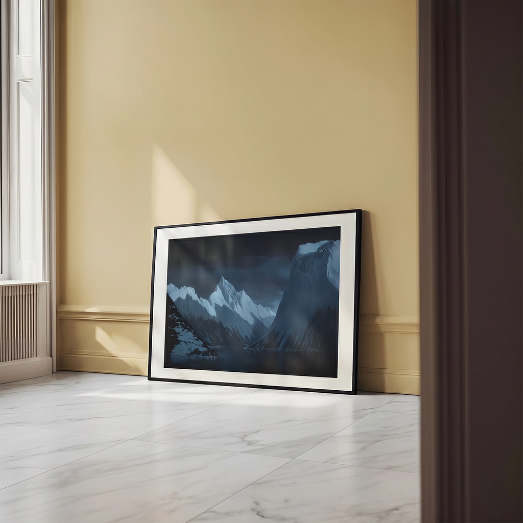 Kunsttrykket "Hjørundfjorden" kommer i størrelsen 50 x 100 cm