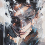 Detaljebilde av kunsttrykket "I already know" av Laila Maria Mæland