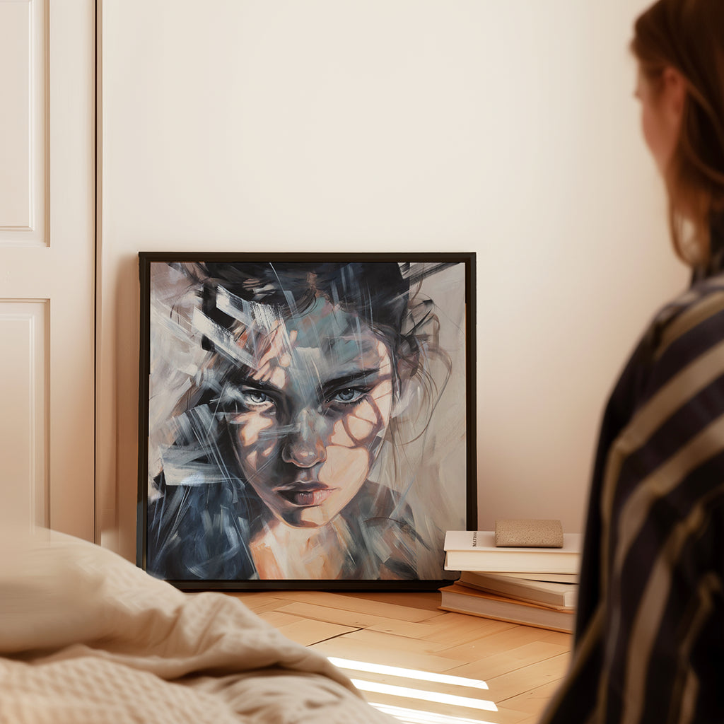 Kunstverket "I’m watching you" leveres med sort ramme.