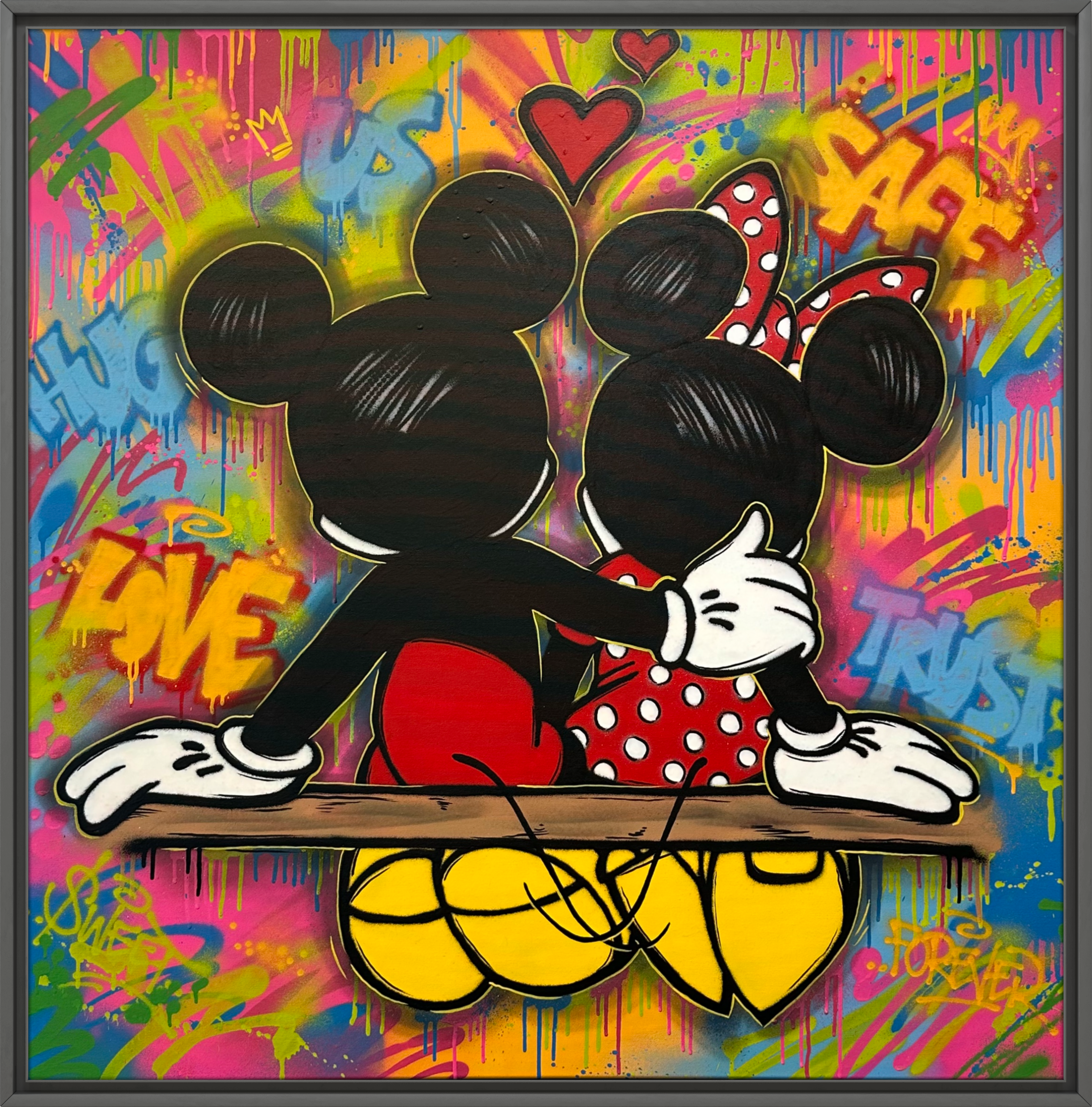 Kunstverket "In This Together" er laget med spray på lerret.