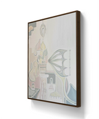 Maleriet leveres ferdig innrammet med ramme i mørk eik. 