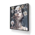 Maleriet "Just bee" leveres med en sort ramme.