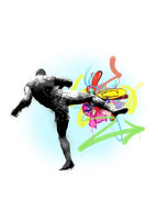 Kick blir håndkolorert av Espen Dalen