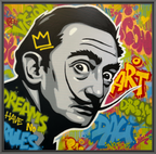 Detaljebilde av maleriet "King Dali" av kunstneren Salke1. 