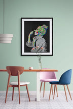 Kunstverket er trykket på 308g kunstpapir i 100 % bomull