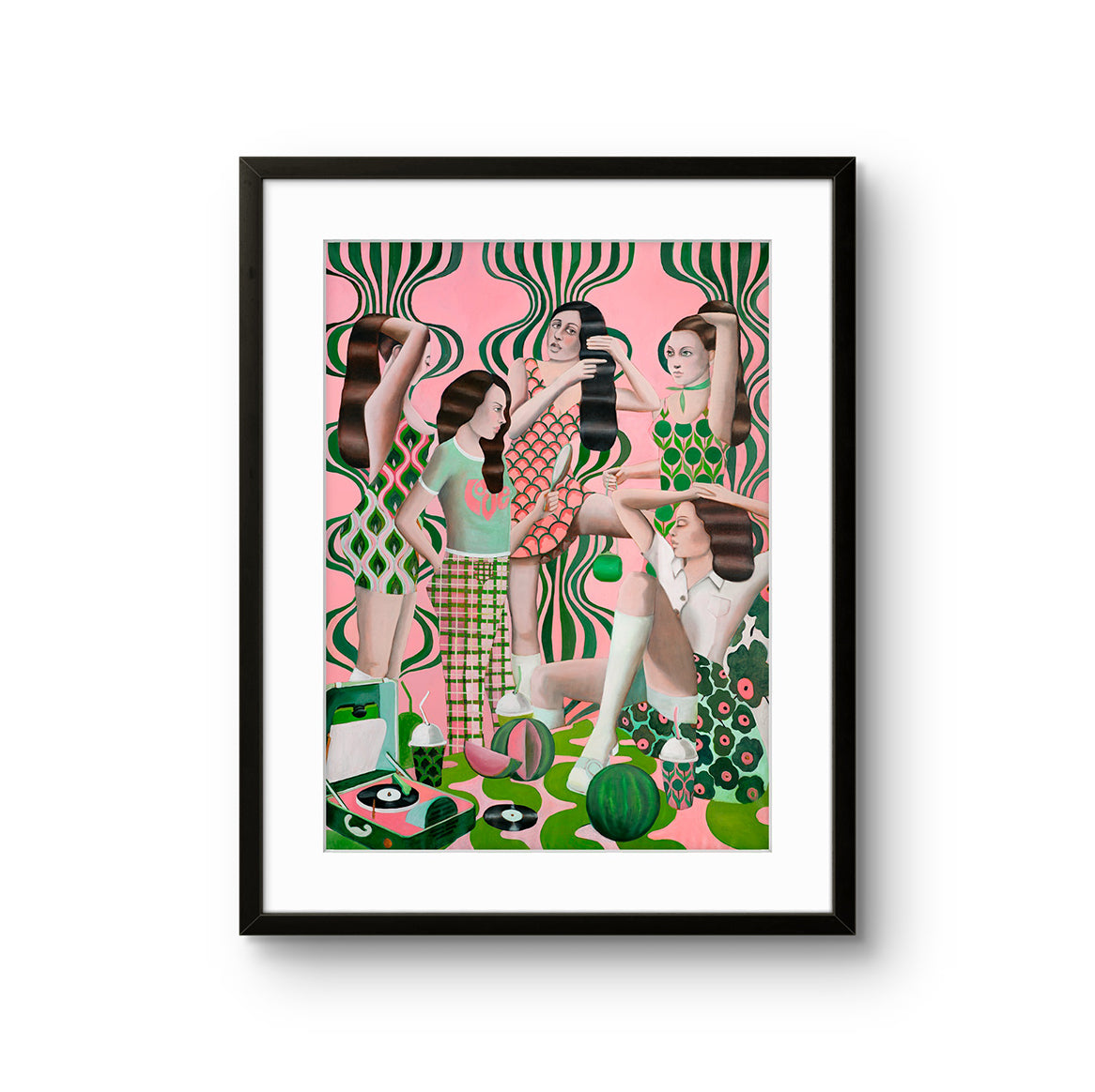 Kunsttrykket «Les Demoiselles d’Artist»  kommer i flere størrelser på kunstpapir. 