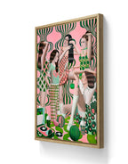 Kunsttrykket «Les Demoiselles d’Artist»  kommer i en størrelse på lerret, håndkolorert og ferdig innrammet. 
