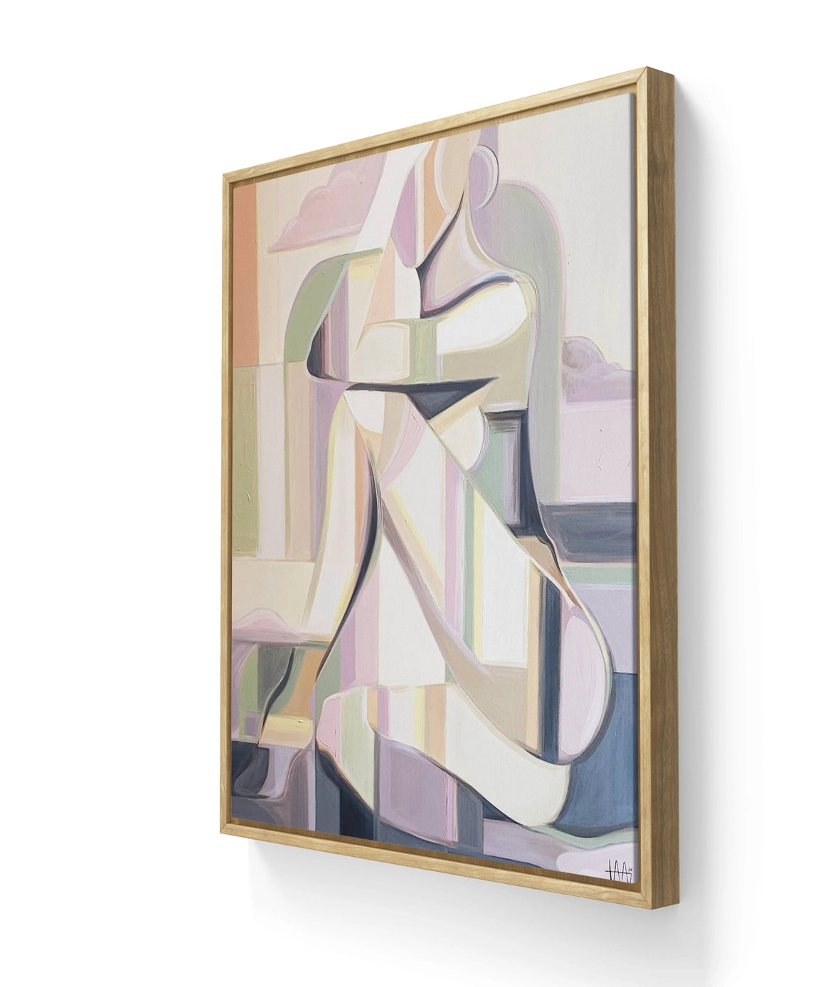 Lucy leveres ferdig innrammet med en ramme av eik. 