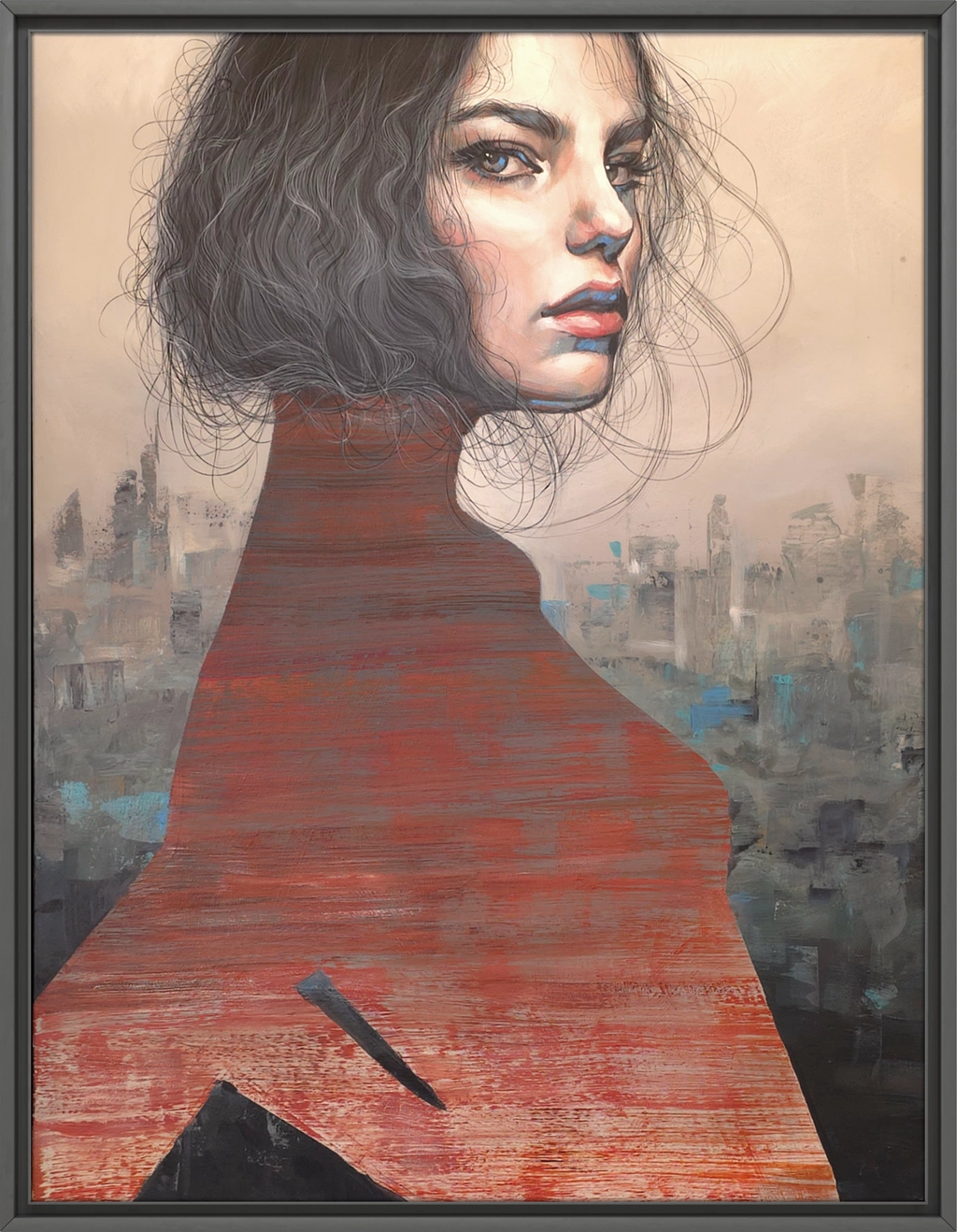 Detaljebilde av maleriet "Luminescent" av Laila Maria Mæland.