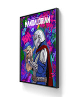 Mandalorian kommer i en versjon på lerret. Denne er rammet inn. 